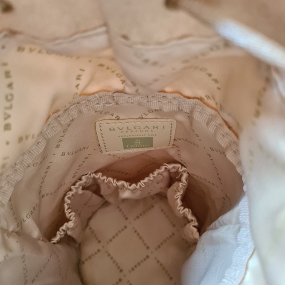 Bvlgari Cream Gold Cosmetic Make-Up Bag Case - Picture 5 of 10